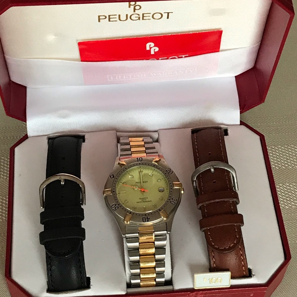 Peugeot Men’s Watch Set Interchangeable Bands